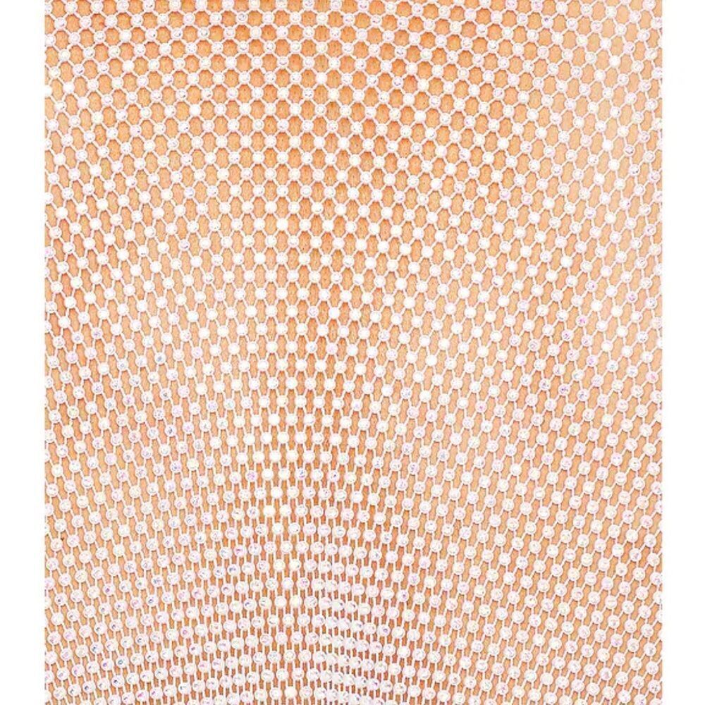 Santa Brands Feather Trim Crystal Top Mesh White Sheer Party Resort Revolve Nwt — image 4 of 8